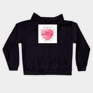 Happy Valentine's day greeting card with hearts background. Kids Hoodie